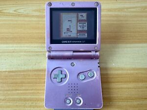 Nintendo Gameboy Advance SP AGS101 Pearl Pink Handheld System Console Low Sounds