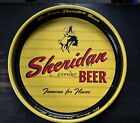 Vintage Sheridan Beer Tray CANCO Cowboy on Red and Yellow Very Good to Excellent