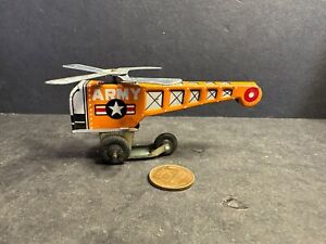 Vintage Tin Toy Army Helicopter, Air Force, Penny Type Toy, Japan