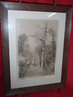 Antique Engraving - Path Along the Brandywine - Pencil Signed Robert Shaw