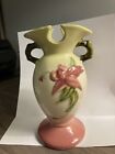 Vintage Hull Pottery Woodland Dawn 6.5 Inch Vase Charteuse/pink