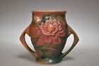 c. 1943 71-4” WATER LILY by Roseville Pottery PINK Handled Vase