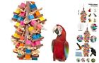New ListingParrot Toys for Large Birds, Multicolored Wooden Blocks Bird Chewing Toy
