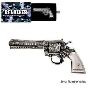 Sale Price - 2023 Chad 2 oz Silver Revolver Gun Shaped Antiqued High Relief Coin