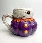 Johanna Parker One Eyed Purple Pumpkin Ceramic Halloween Coffee Tea Mug NEW