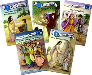 New I Can Read Series Set of 5 Level 1 BIBLE STORIES Zonderkidz Lot Homeschool