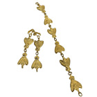 Vintage Gold Tone Bee Bracelet and Clip on Earring Set - Made in Italy