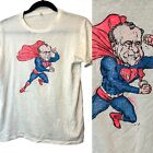 RARE Vintage 60s 70s Richard Nixon Super Hero Cape Single Stitch T-Shirt DERBY