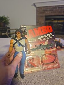 Vintage Rambo Fire Power Rambo w/Backpack & Gun~1985 Coleco