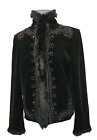 Size S Vtg Spanner Black Beaded Embroidered Velvet Dress Jacket Blazer Faux Fur