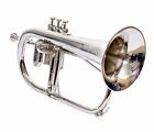Flugel Horn. 3 Valve Bb Nickel with Hard Case/ Mouthpiece/Silver Instrument nice