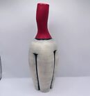 New ListingColeman Studios Pottery Vase Ed & Kate Coleman Red White Black Signed 9”