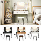 TC-HOMENY Makeup Vanity Set with Mirror &Power Port& Stool 3Color Dressing Table