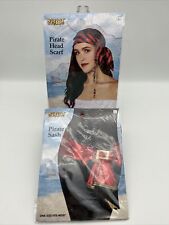 Adult-Red & Black Pirate Head Scarf And Pirate Sash Costume New