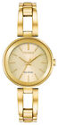 Citizen Eco-Drive Axiom Women's Gold Champagne Dial Watch 28mm EM0638-50P