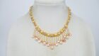 Estate Koko Rhinestone Necklace and Earrings, Gold Tone Pink Faux Pearls, WOW