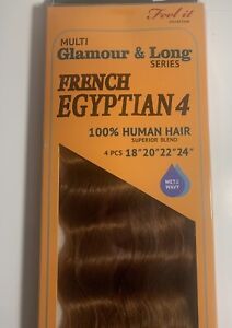 100% Human hair Superior Blend French Egyptian2 (4pc 2x18”2x20)  4 (18”20”22”24)