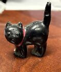 CELLULOID LARGE BLACK CAT FIGURE RED COLLAR OCCUPIED JAPAN