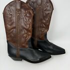 NEW VINTAGE HAAN COUNTRY BLACK/BROWN LEATHER COWBOY WESTERN MENS BOOTS 11B