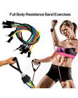 11 PCS Resistance Band Set Yoga Pilates Abs Exercise Fitness Tube Workout Bands