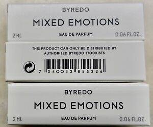 Lot of 3 x 2ml Byredo Eau de Parfum MIXED EMOTIONS  New In Box : 100% Authentic