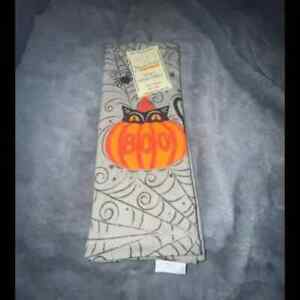 Johanna Parker Halloween Kitchen Towels Set Of 2 Retro Cat Pumpkin Boo 2023 BNWT