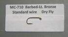 100 Dry Fly Hooks size #14-MC-710-Std. wire, Barbed, Lt. Bronze-Combine Shipping