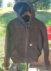 Carhartt  Hooded Jacket L RN14806 Classic Brown Distressed Large See Zipper