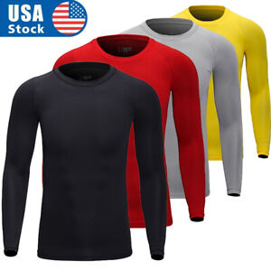 Men's Athletic Long Sleeve Compression Shirts Dry Fit Sports Gym Shirts Workout