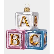 ABC Building Blocks Toy Polish Glass Christmas Ornament  Tree Baby Decoration