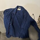 Abercrombie & Fitch Flannel Shirt Mens 2XL XXL Blue Button Up Plaid