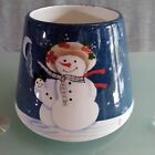 Home Interior Christmas Candle Shade Topper Jar Snowman Couple Ceramic