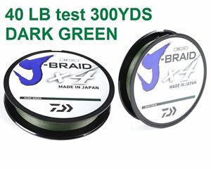 NEW DAIWA J-BRAID X4 BRAIDED LINE 300 YARDS DARK GREEN 40LB test JB4U40-300DG