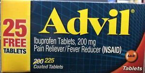 Advil Tablets 200mg 225 coated tablet  free shipping EXP. 08/2024+ (A6)