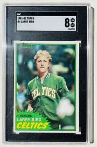 1981-82 TOPPS - LARRY BIRD #4 SGC 8- 1st SOLO CARD! BOSTON CELTICS HOF- VINTAGE