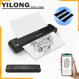 YILONG ATS886-RTP Wireless Tattoo Stencil Thermal Printer w/ 3PCS Carbon Ribbon