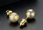 Gold Plated Ball Stud Earrings For Women, Men 6,8,10mm Unisex Fashion Jewelry