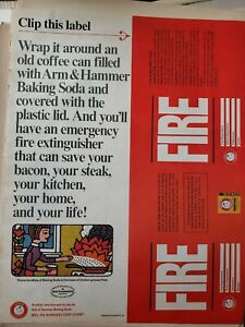 Vintage 1968 Arm & Hammer Print Ad Ephemera Wall Art Decor Fire Extinguisher