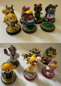 Nintendo Amiibo Figures Lot of 13 (Smash Bros., Mario, Animal Crossing, Zelda)