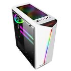 PC Case Gaming Computer Case ATX/MATX/ITX Mid Tower Case, Side Panel/Black/White
