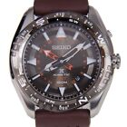 SEIKO ProspeX SUN061P1 GMT Brown Dial Steel Leather 5M85 Kinetic Watch Compass