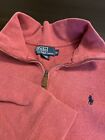 Polo Ralph Lauren 1/4 Quarter Zip Red/Salmon Sweatshirt Mens Size XL Sweater