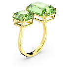 Swarovski Millenia Open Cocktail Ring Octagon Cut Green Gold-tone Plated 7/M/55