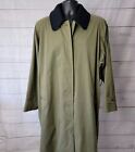 Burberry Vintage Khaki Trench Coat w/ Nova Check Size 14 R XL Wool Collar Liner
