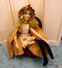 Antique French Boudoir Doll Composition  & Cloth 29