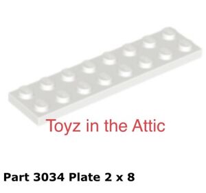 Lego 1x 3034 White Plate 2 x 8 Polaris 1 Space Lab 6972