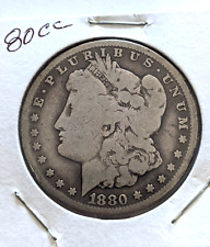 1880 CC Morgan Silver Dollar - seen better days - still in G condition, filler..