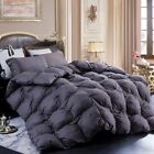 SNOWMAN Heavy Weight Goose Down Comforter King Size 100% Cotton 65oz White/Gray