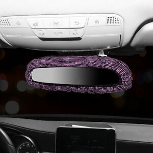 Bling Crystal Car Rear View Mirror Elastic Band Cover Car Interior Accessories