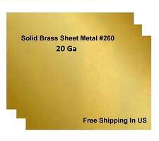 20 Ga Brass Sheet Metal, Choose Size from Variations ,available 14 Sizes